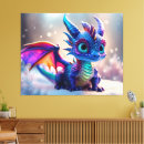 かわいい ドラゴン キャンバスプリント ファンタジーを検索する