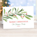 watercolor クリスマスカード Red and greenを検索する