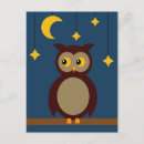 夜 フクロウ ポストカード 星を検索する