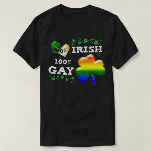 0アイルランド100ゲイおもしろいセントSaint patricks day1 Tシャツ (デザイン正面)