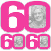 0シールの60歳の誕生日の写真 シール (正面)