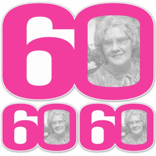 0シールの60歳の誕生日の写真 シール (正面)