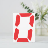 0個の赤いアラームクロック番号デジタル0 ポストカード (スタンド正面)