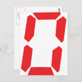 0個の赤いアラームクロック番号デジタル0 ポストカード (正面/裏面)