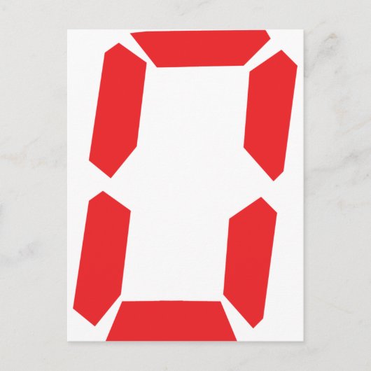 0個の赤いアラームクロック番号デジタル0 ポストカード (正面)