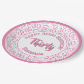 0番目の乱数パターン(ピンク/白) ペーパープレート (アングル)