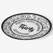 0番目の乱数パターン(黒/白) ペーパープレート (アングル)