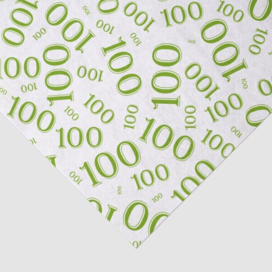 0番目の誕生日の緑/白の乱数パターン 薄葉紙 (詳細)