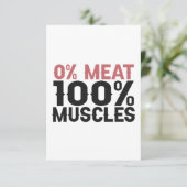 0肉100筋肉おもしろいフィットネスジムスポーツ愛好家 サンキューカード (スタンド正面)