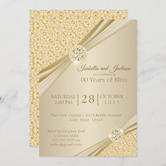 00周年ゴールドアニバーサリーデザイン 招待状 (正面/裏面)