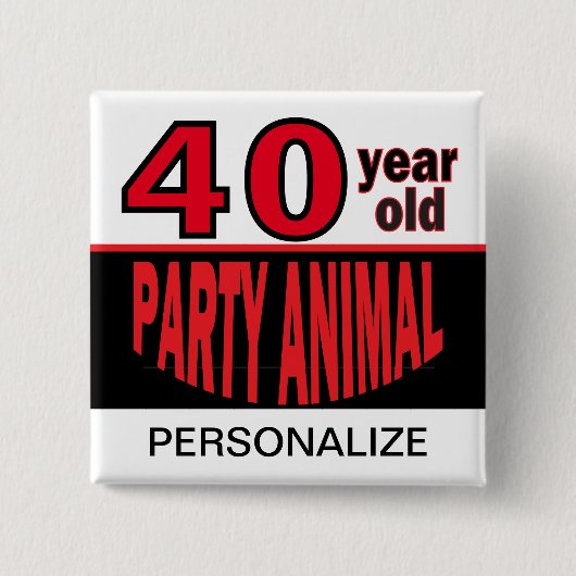 00歳のパーティー|誕生日|個人用設定 缶バッジ (正面)