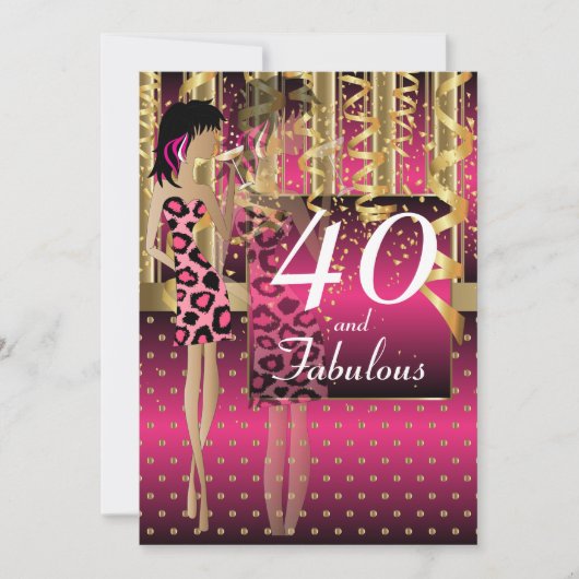 00歳の誕生日ガールのお祝いパーティー | ホットピンク 招待状 (正面)