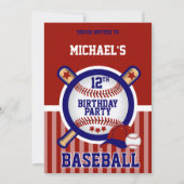 00歳の誕生日パーティー-野球 招待状 (正面)