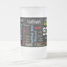 00番目のハッピーバースデーのグラフィティスタイル フロストグラスビールジョッキ