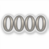 0000 エンジェルナンバー 膨張 ステッカー シール (正面)