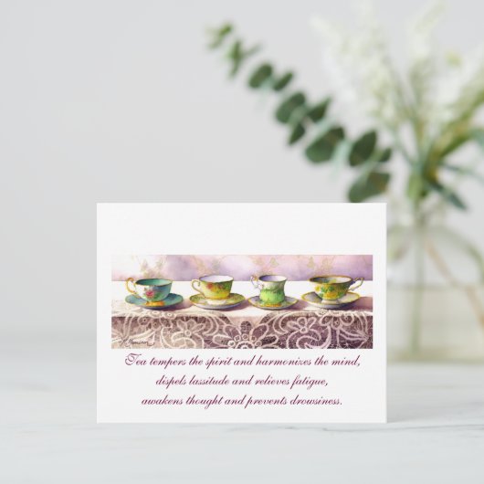 0001列の茶碗ルー湯はがき ポストカード (スタンド正面)