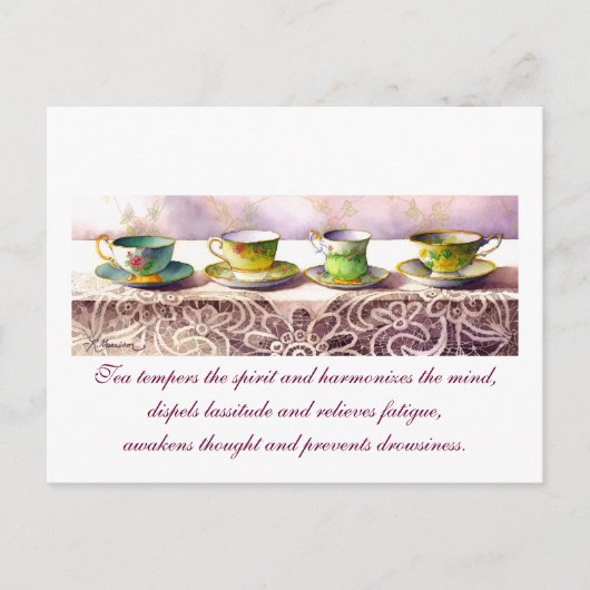 0001列の茶碗ルー湯はがき ポストカード (正面)