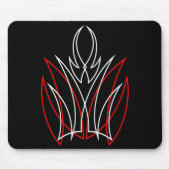 0001 Pinstripe Rojo & Blanco マウスパッド (正面)