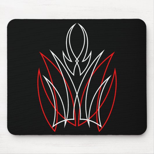 0001 Pinstripe Rojo & Blanco マウスパッド (正面)