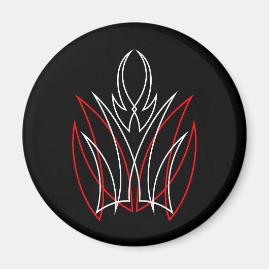 0001 Pinstripe Rojo & Blanco マグネット (正面)