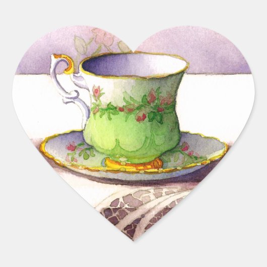 0001 Teacup on Laceスタンプ ハートシール (正面)