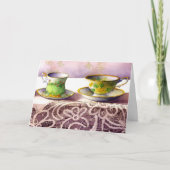 0001 Teacups on Lace Mother's Day カード (正面)