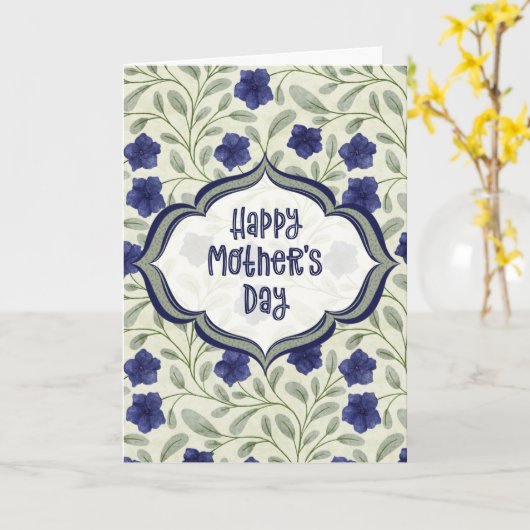 0005 Mothers Day Periwinkle Blue カード (黄色い花)