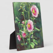 0013ピンクの葵 フォトプラーク (側面)