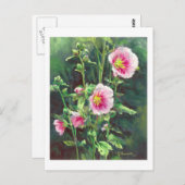 0013ピンクの葵 ポストカード (正面/裏面)