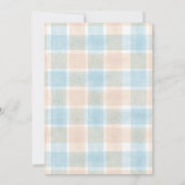 001 空 水彩チェック柄 コウテンチョウ ボーホー ベビーシャワー 招待状 (裏面)