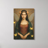 001_A fairy princess in teal green and crimson. キャンバスプリント (正面)