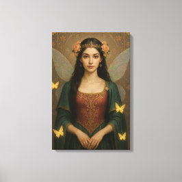 001_A fairy princess in teal green and crimson. キャンバスプリント