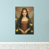 001_A fairy princess in teal green and crimson. キャンバスプリント (インサイチュ (ウッドフロア))