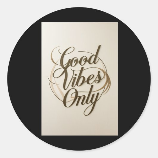 001 Good Vibes Onlyステッカー ラウンドシール (正面)