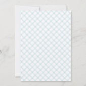 001 Sky Blue A Little Lamb Gingham Baby Shower 招待状 (裏面)