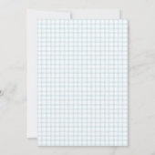 001 Sky Blue Floral Gingham Baby Shower Invitation 招待状 (裏面)