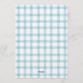 001 Sky Blue Plaid Koala 1st Birthday Invitation 招待状 (裏面)