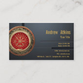 [001] Vegvisir -金ゴールドバイキング魔法Runic Compass 名刺 (裏面)