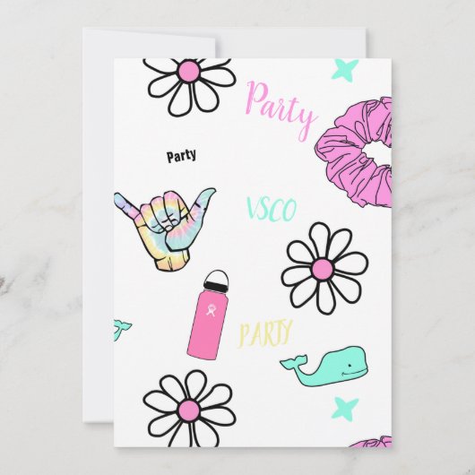 00210代の若者ガールのパーティーvscoトレンドをテーマ 案内状 (裏面)
