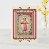 0024ベビーイエス・プリンス・オブ・ピース・グリーティング・カード カード (黄色い花)