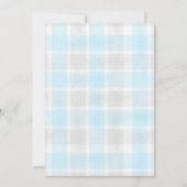 002 Cerulean 020 Fog Sun Plaid Stork Baby Shower 招待状 (裏面)