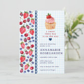 002 Cerulean Blue Berry Patch Cupcake Baby Shower 招待状 (スタンド正面)