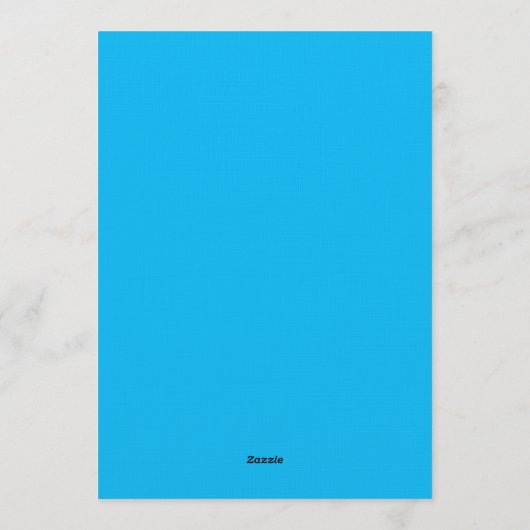 002 Cerulean Blue Check Giraffe Birthday Invite 招待状 (裏面)