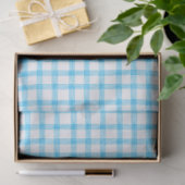 002 Cerulean Blue Gingham Tissue Paper 薄葉紙 (ギフト)