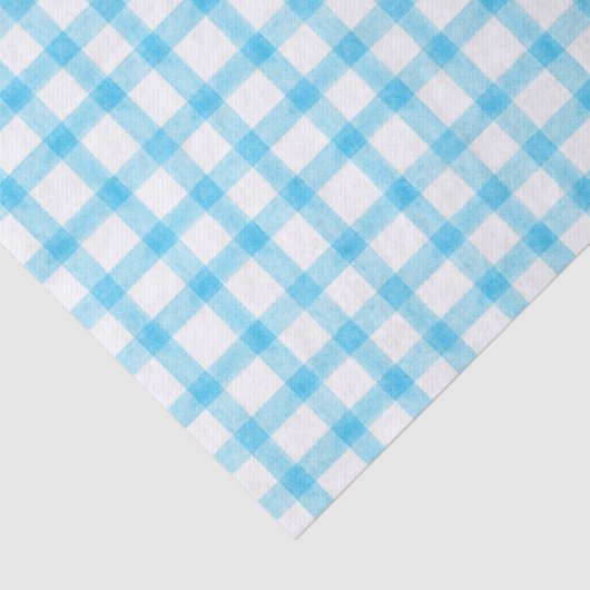 002 Cerulean Blue Gingham Tissue Paper 薄葉紙 (詳細)