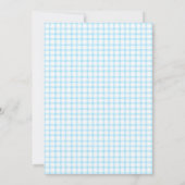 002 Cerulean Floral Gingham Baby Shower Invitation 招待状 (裏面)