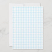 002 Cerulean Squirrel Acorn Gingham Baby Shower 招待状 (裏面)