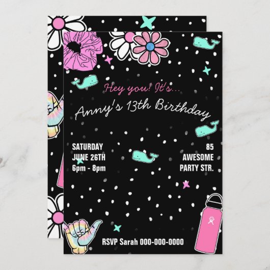 00310代の若者ガールのパーティーvscoトレンドをテーマ (正面/裏面)