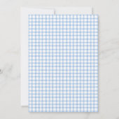 003 コバルト フローラル ギンガム ベビーシャワー 招待状 (裏面)