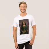 003_A fairy princess in emerald green. トライブレンドTシャツ (正面全面)